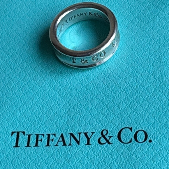 Tiffany & Co. 1837 Sterling Silver Band Ring Size 4.5 Unisex VGUC. - Picture 1 of 12